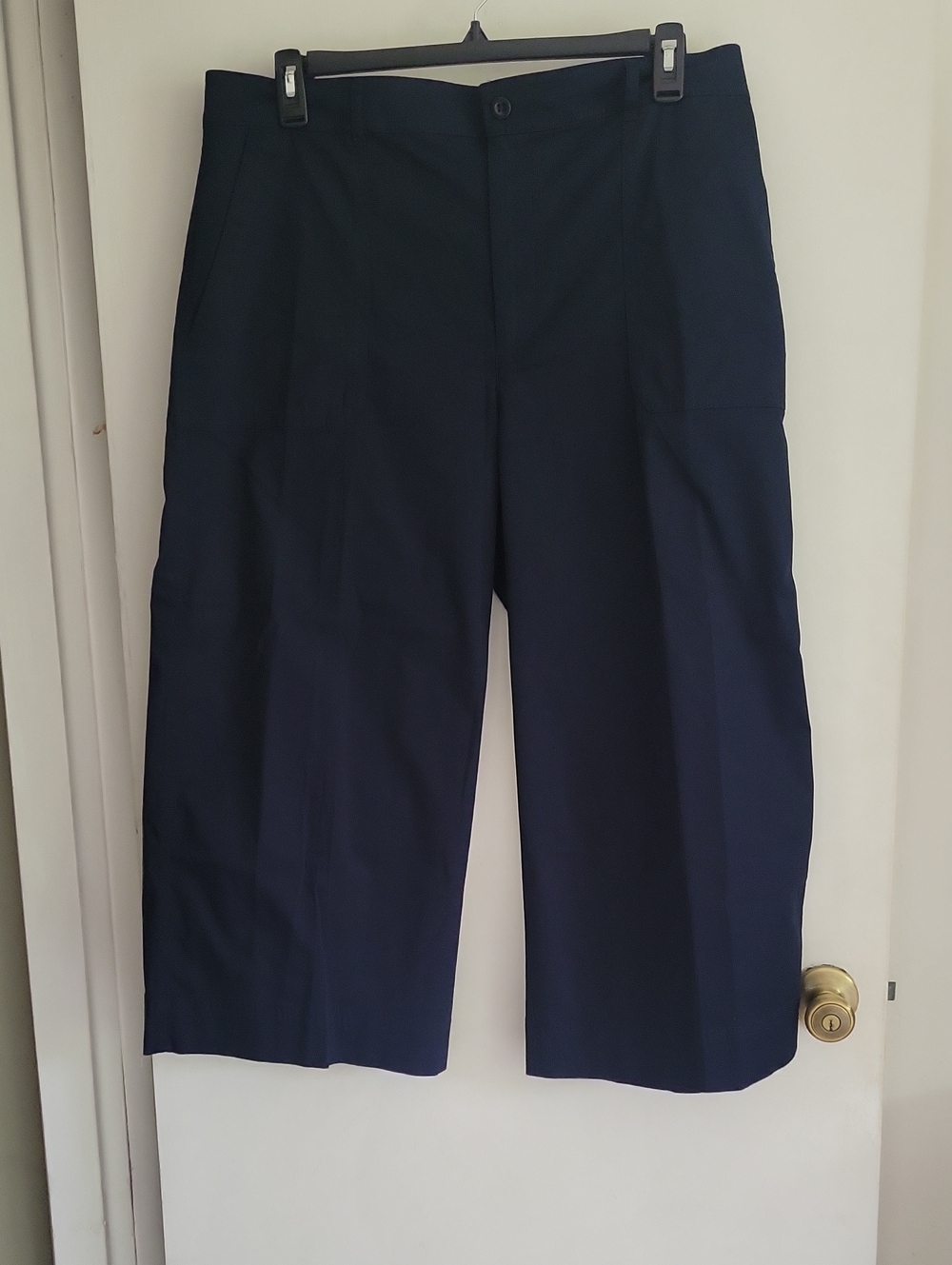 RALPH LAUREN Navy Wide Leg Cropped Pants Sz 16 NWT